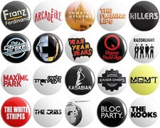 Listing image for 20 x Alternative 00s Bands BUTTON PIN BADGES 25mm 1 INCH | Indie Rock Pop Music
