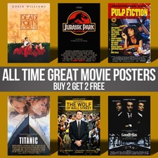 Listing image for All Time Great Movie Posters Classic Cinema Modern Film Poster Wall Art Prints