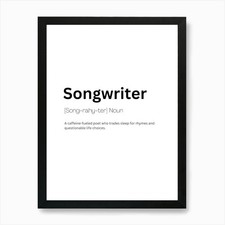 Listing image for Songwriter Definition Meaning Art P Framed Wall Art Poster Canvas Print Picture
