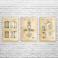 Listing image for Recording Studio Patent Wall Art Set of 3 Poster, Canvas or Framed Audio Gifts
