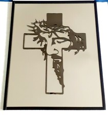 Listing image for Religious Wall Art Mirror Jesus Cross . 12 Inch X 14 Inch Unique Item