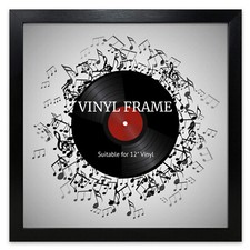 Listing image for 12" Vinyl Record Cover Black Frame Square Music Memorabilia Frames LP Display