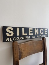 Listing image for Recording Sign Silence Recording In Progress BBC ITV Music Studio Vintage Retro
