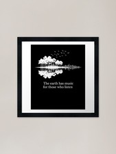 Listing image for Acoustic Guitar Earth Has Music For Framed Wall Art Poster Canvas Print Picture