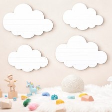 Listing image for 4PCS White MDF Cloud Wall Decor Nursery Kids Baby Room Wooden Cloud Wall Art