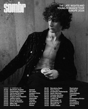 Listing image for Sombr The Late Nights Young Romance Europe Tour 2026 Music Poster Wall Art