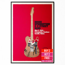 Listing image for Bruce Springsteen 2024 Cardiff Wales Poster Principality Stadium UK Tour Poster