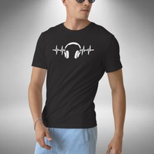 Listing image for Headphones Heartbeat T-Shirt Funny Music DJ Producer House Trance Small to 5XL