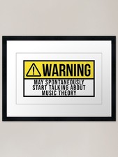 Listing image for Music Theory Warning Framed Art Pri Framed Wall Art Poster Canvas Print Picture