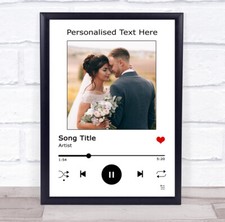 Listing image for White Your Photo Spotify Music Any Song Lyric Wall Art Print