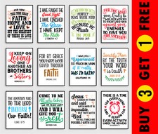 Listing image for Christian Bible Verse Poster Wall Art Religious Quote Christianity Home Decor