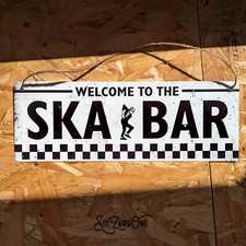 Listing image for SKA BAR Welcome Metal Sign Man Cave Pub Bar Vintage Wall Plaque Garage music SML