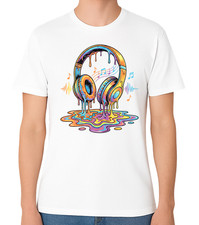 Listing image for Colourful Melting Headphones T-Shirt Music DJ Festival Graphic Unisex Tee