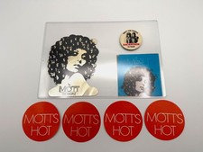 Listing image for Mott The Hoople British Rock Band Sticker Lot 1974 Backstage pass pinback pin