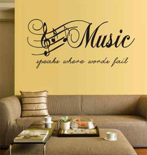 Listing image for Music Notes Wall Art Sticker, Decal living room UK SH94