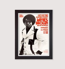 Listing image for Framed James Brown 1975 Reproduction Concert Poster Print Wall Art Stuttgart
