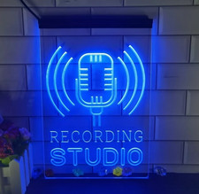 Listing image for [NO EXTRA CUSTOMS TAX] Recording Studio LED Neon Light Sign Mic Music Wall Decor