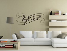 Listing image for Music Note Clef Wall Sticker Mural Decal Art Home Decor Quote UK pq152