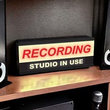 Listing image for Light Up Recording Studio In Use Sign - DJ Lighting Ambient Retro Wall Light Box
