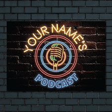 Listing image for PERSONALISED Podcast Metal Plaque Sign Music Room Musician Gift Home Studio