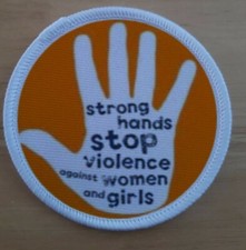 Listing image for Stop Violence Against Women Feminist Activist Action Patch Badge patches badges