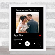 Listing image for Black Your Photo Spotify Music Any Song Lyric Wall Art Print
