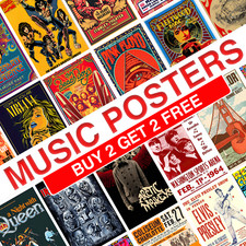 Listing image for Classic Music Concert Poster Retro Rock Vintage Wall Art Print