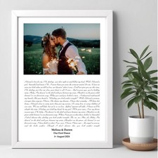 Listing image for Song Lyric & Photo - Personalised - A4 or A3 - Can be framed