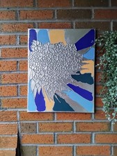 Listing image for Contemporary 3D Acrylic Painting - Abstract Geometric Wall Art, Colorful Modern