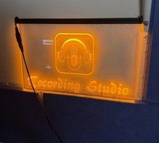 Listing image for LED Recording Studio Sign USB Acrylic Orange Light Studio Wall Desk Decor