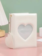 Listing image for Heart Shaped Mirror Photo Card Album 3 Inch Idol Star Card Holder Binder-UK
