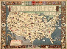 Listing image for Early Folklore Music Map of the United States Wall Art Poster History Print