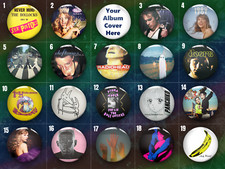 Listing image for Album Cover Pin Badges | Design Your Own Cutomised Option | Music Band Pins |