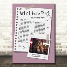 Listing image for Concert Setlist Poster Print Canvas Doodle Photo - Any Artist, Date, Gig, Venue