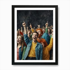 Listing image for Crowd Of People At Concert Art Prin Framed Wall Art Poster Canvas Print Picture
