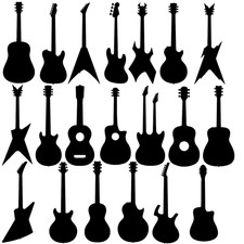 Listing image for 20 Guitar Rock Music Vinyl Sticker Pack - Waterproof Decals - Peel & Stick