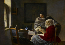 Listing image for Vermeer Girl Music Poster - Retro Dutch Genre Wall Art - 16x12/20x16/24x18/36x24