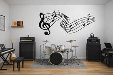Listing image for Music Notes Lines Song Modern Wall Art Sticker Decal Decor MU22