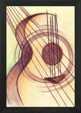 Listing image for Music passion Acoustic Framed Wall Art Poster Canvas Print Picture