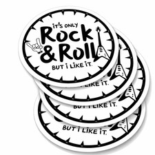 Listing image for It's only rock and roll Waterproof Matte vinyl Sticker Pack (4 pcs) Music